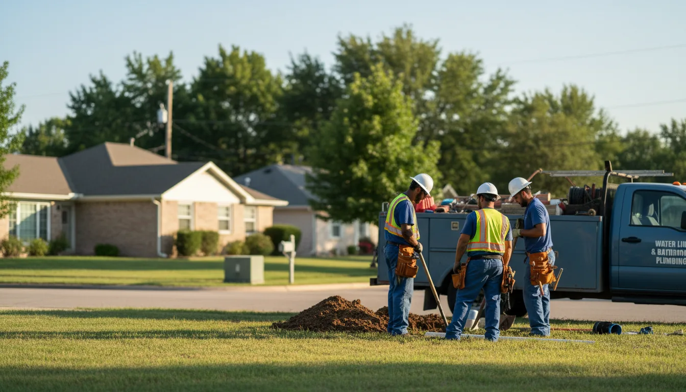 Residential water line and bathroom plumbing service in Louisville, MS